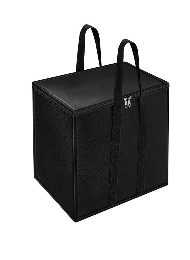 DAHSHA 1 Pack Nylon Moisture Proof Multi-Purpose 70 L Large Toys Storage Bag/Books Magazine/Blankets/Clothes Storage Organizer with Zip and Handle Rectangular(Black, 55.8x34x36.8cm) - Image 1